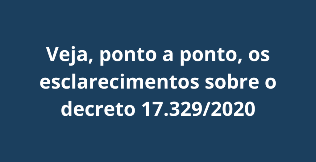 Esclarecimentos Do SINDIBEL Sobre O Decreto 17 329 2020 SINDIBEL